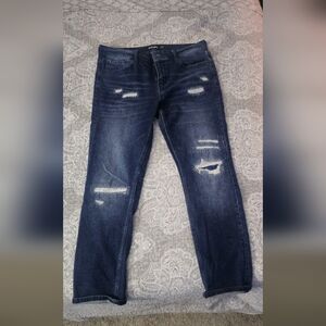 RSQ Men's Distressed Dark Blue Skinny Jeans Mens Sz 32